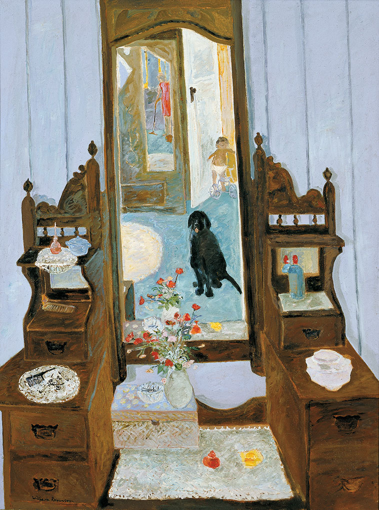 William ROBINSON 'Interior with black dog' 1970