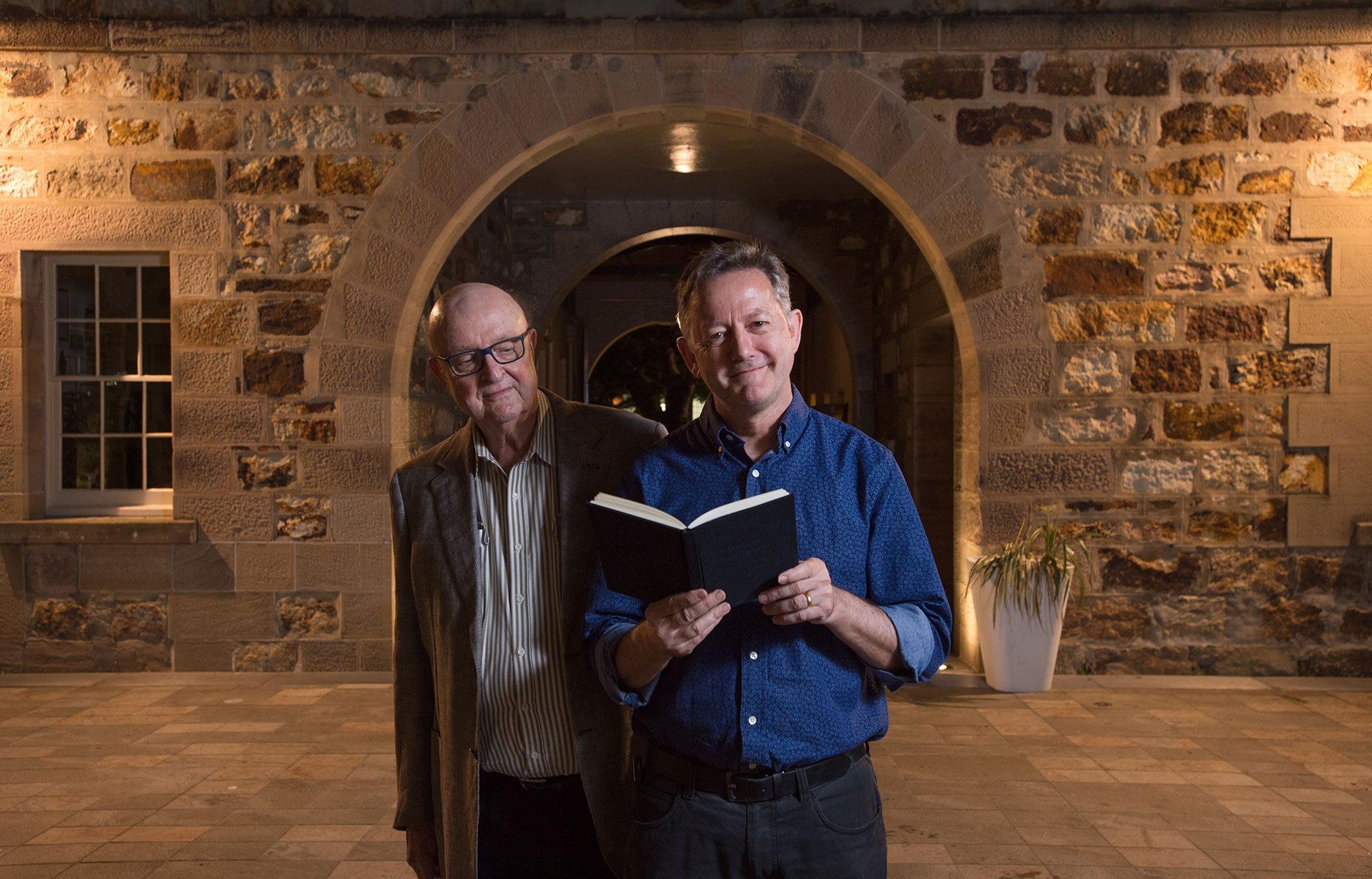 Nick Earls and William Robinson at Old Government House