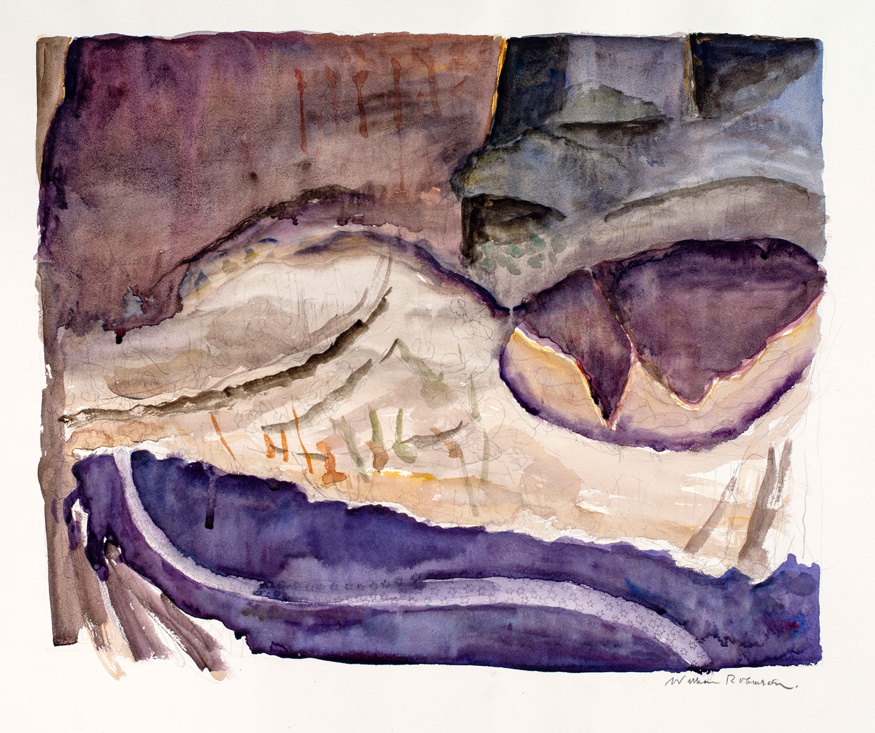 William ROBINSON, ‘Landscape 41’ 1989, watercolour on paper. QUT Art Collection, Donated through the Australian Government's Cultural Gifts Program by William Robinson, 2018. 