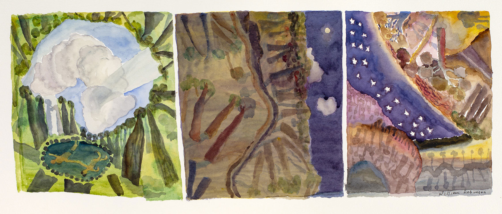 'Watercolour triptych A'